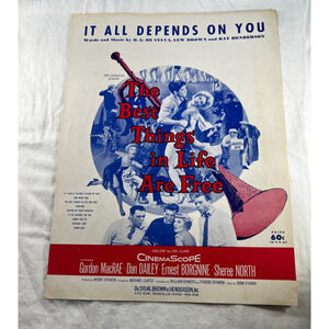 Vintage Sheet Music 1926 It All Depends On You Best Things in Life are Free